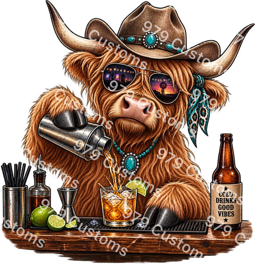 Bartending Highland Cow PDF