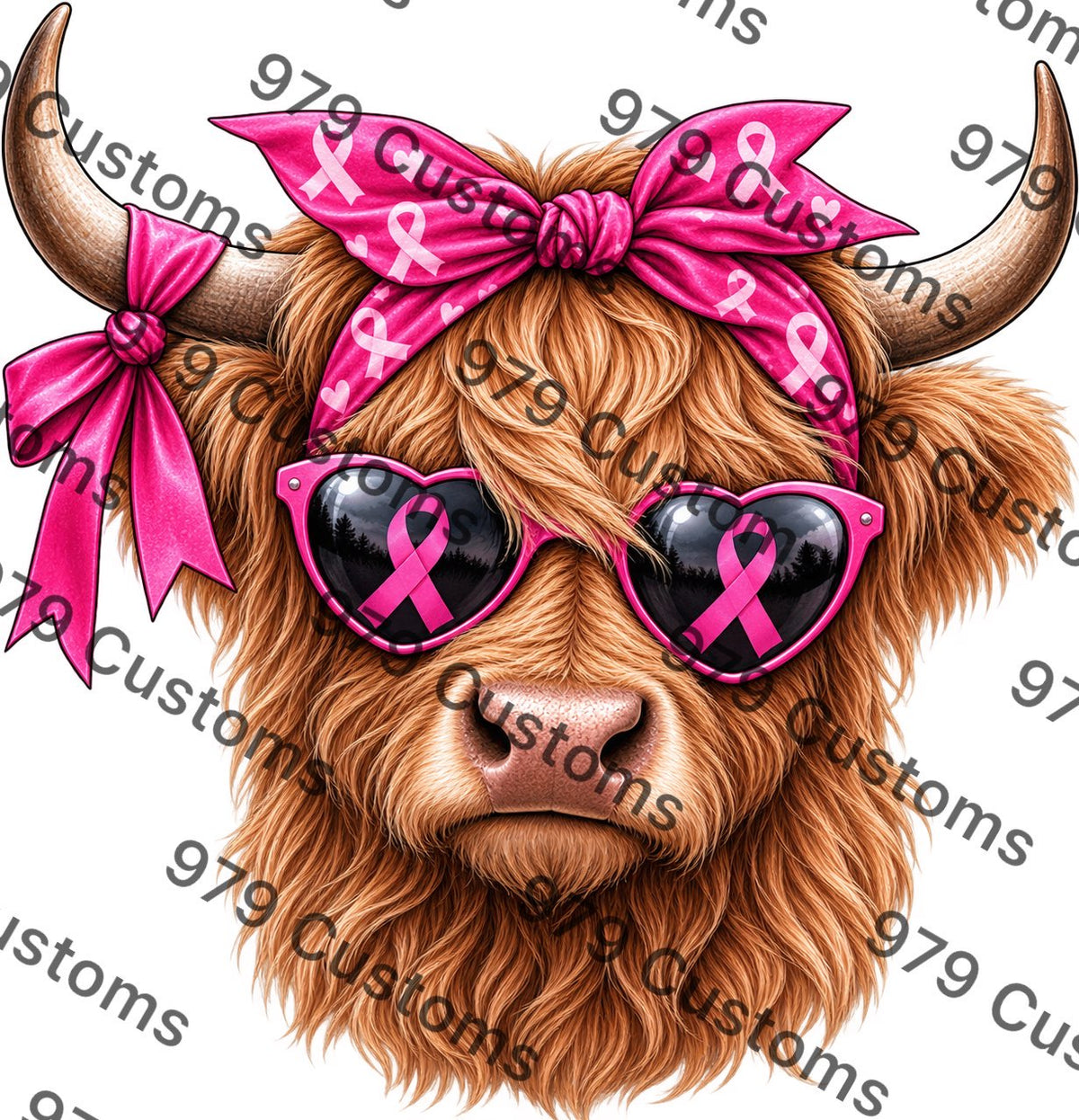Highland Cow Breast Cancer Awareness PDF